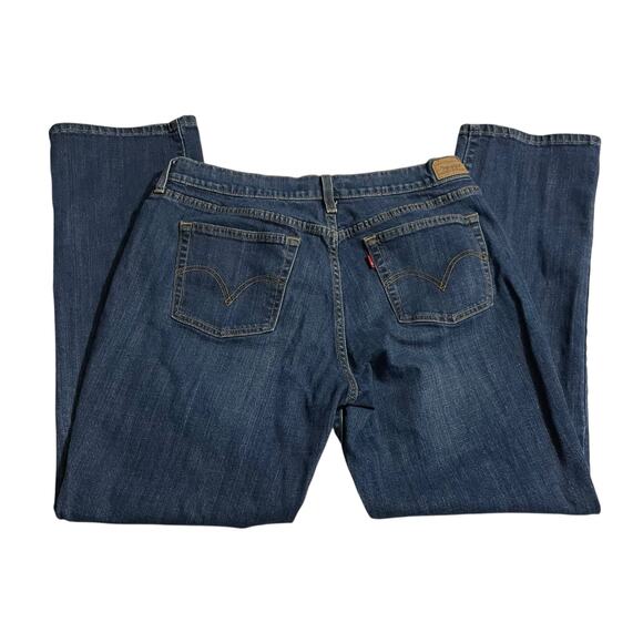 Levis 505 Womens Jeans Size 14 Blue Straight Leg Mid Rise Denim Jeans Zip Fly - Picture 5 of 10